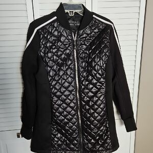 MICHAEL KORS BLACK QUILTED JACKET az L